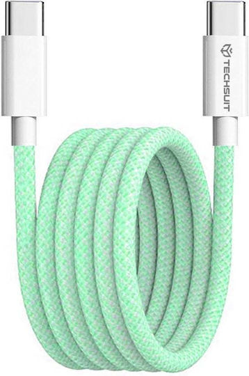 Techsuit Pcb114d USB 2.0 Cable USB-C male - USB-C 60W Πράσινο 1m