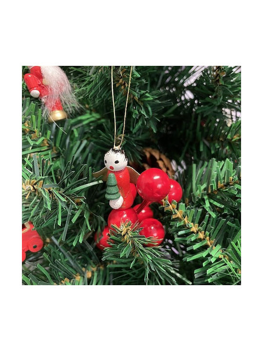 Hanging Ornament Set Wooden Red 18.1x22.5cm 30pcs