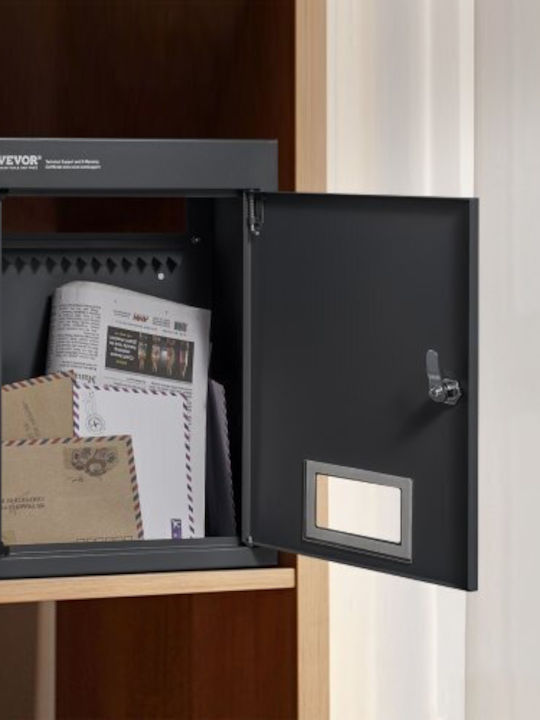 Vevor Outdoor Mailbox Metallic in Black Color 31.75x16.002x42.926cm