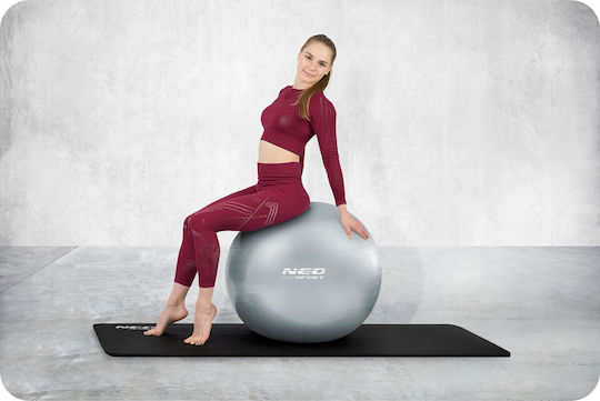 NEO Sport Μπάλα Pilates 65cm σε Ασημί Χρώμα