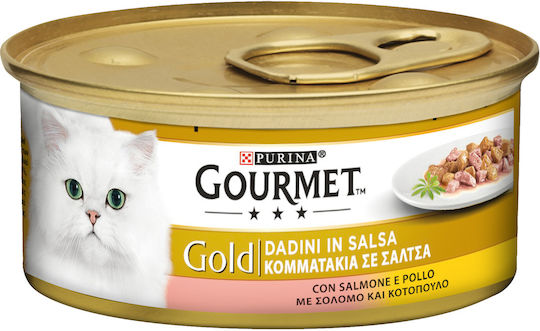 Purina Gourmet Gold Wet Food for Adult Cats in Cans with Chicken, Salmon and Fish 6x85gr