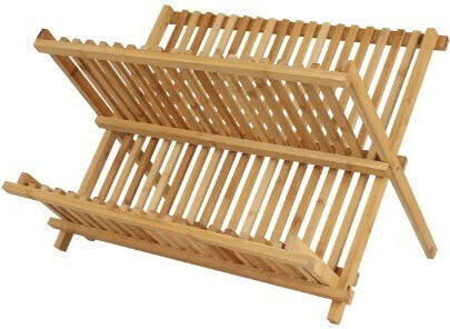 Στραγγιστήρι Νεροχύτη Ξύλινο Καφέ 43x36x28cm