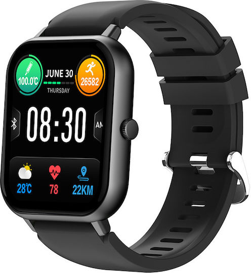 Brățară Fitness Smartwatch Vichema Tech, Ecran Tactil Complet 1.83ʺ HD, Sunet 3D, Apel Bluetooth, Asistent Vocal, IP67, Jocuri, Notificări Aplicații, Monitorizare Sănătate Sportivă, Peste 100 de Moduri