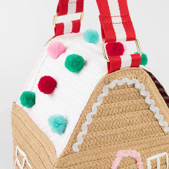 Meri Meri Meri Meri Weihnachtsstofftasche Lebkuchenhaus 18x22x18cm