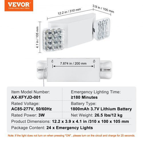 Vevor LED Аварийно осветление за изход 24бр