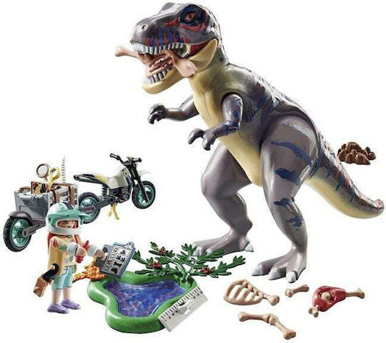 Playmobil Dinos T-Rex and Explorer with Motorcycle for 4-10 years old