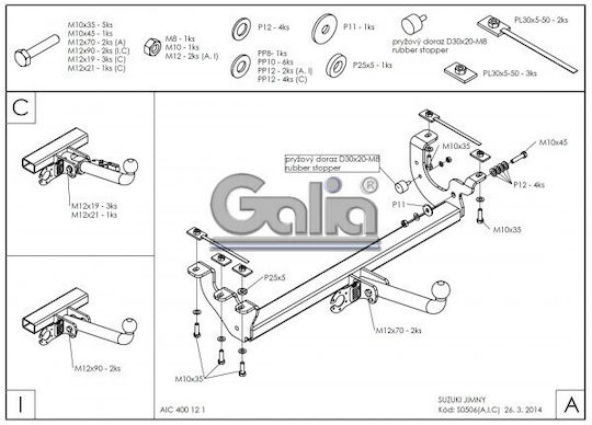 Suzuki Jimny Tow Hook Offroad 1998-2018 Bolts