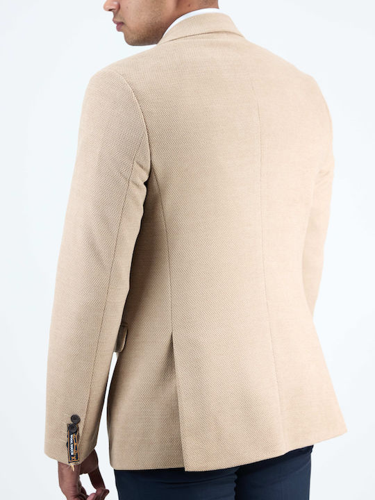 Men's Winter Suit Jacket Regular Fit Beige