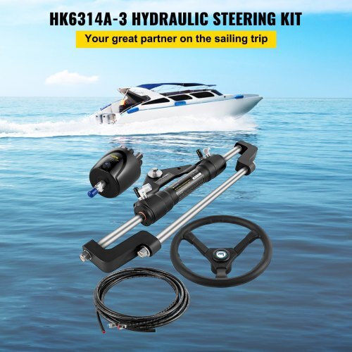 Vevor Hydraulic Steering Set Boats 300hp Yydjhk6400a-3tj14v0