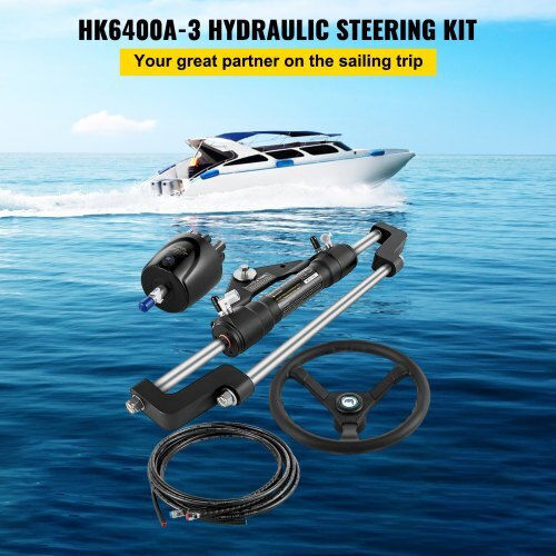 Vevor Hydraulic Steering Set Boats 300hp Yydjhk6400a-3tj10v0