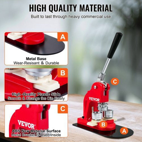 Vevor Button Maker Machine 25mm 500 Free Accessories Bjskxz25mm500nlrqv0