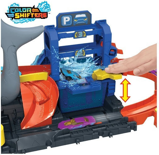 Hot Wheels City Ultra Shark Car Wash Track Shark Washer for Ages 3+