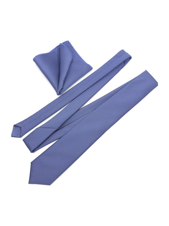 Blaues Raf Krawatten-Set 6,5 cm mit Einstecktuch