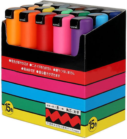 Uni-Ball Posca PC- 8K Markere Permanente 8mm Multicolor 15buc