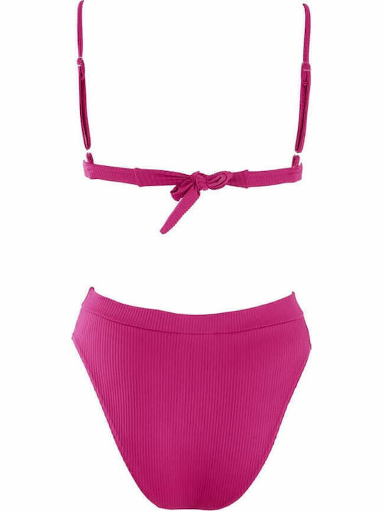 Gigi Set Bikini Τριγωνάκι Ψηλόμεσο Φούξια