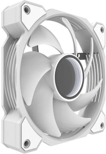 Darkflash DR08 Gehäuselüfter 120mm (1600rpm / 59,1cfm) mit RGB Beleuchtung und Verbindung 4-Pin PWM Weiß