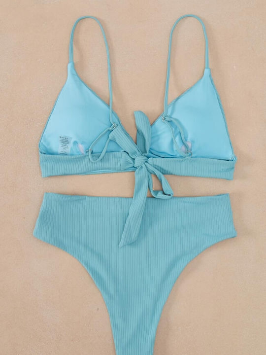 Gigi Set Bikini Τριγωνάκι & Brazil Ψηλόμεσο Γαλαζιο
