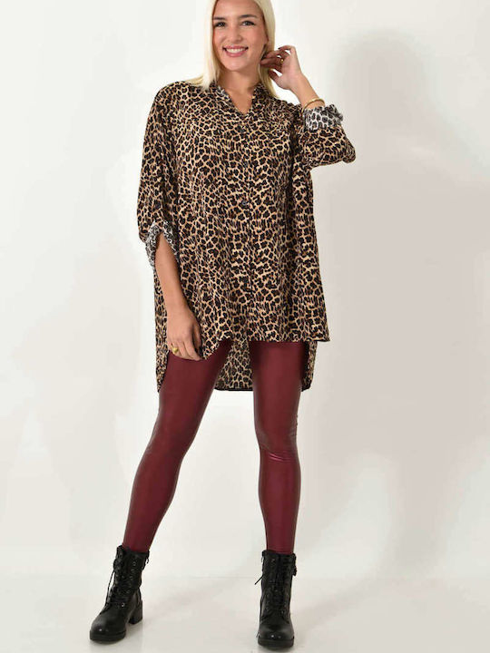 Potre Women's Denim Long Sleeve Shirt LEOPAR