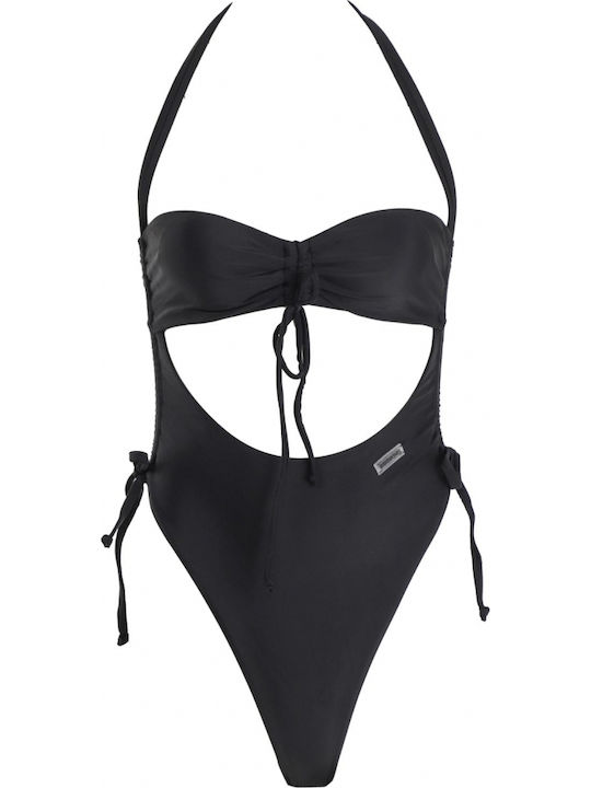 Costum de baie întreg cu decupaje și push-up Black