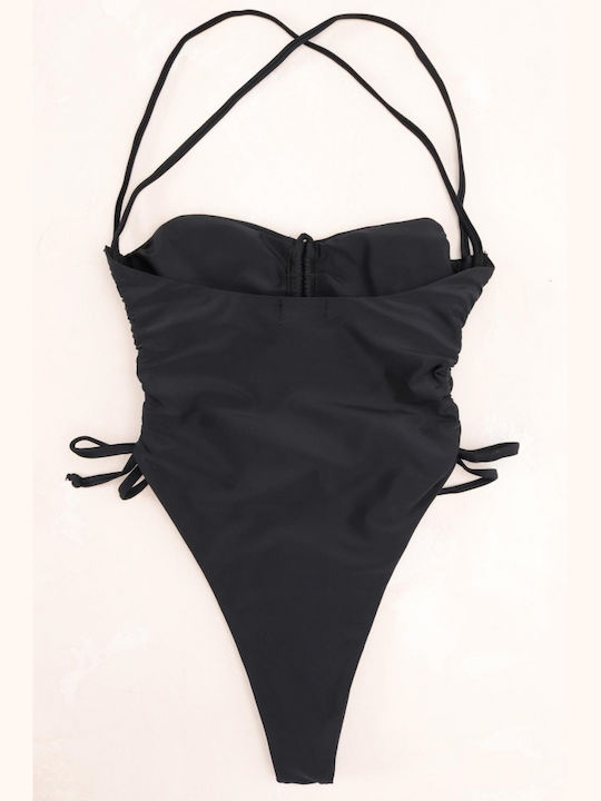 Costum de baie întreg cu decupaje și push-up Black