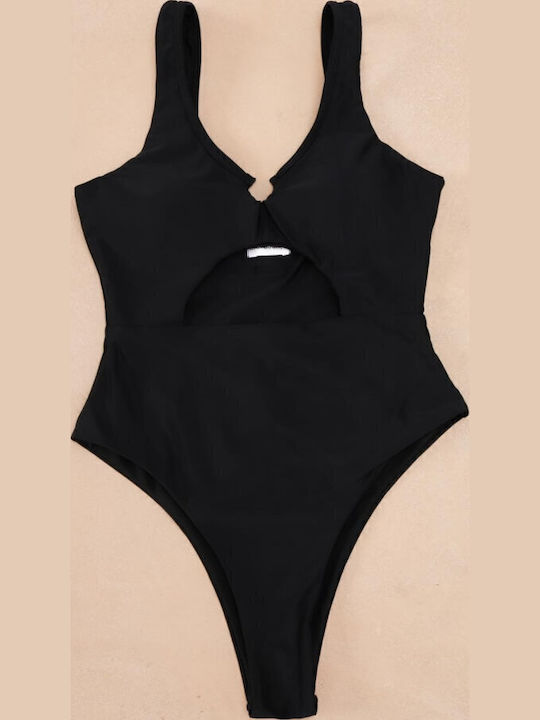 Gigi Costum De Baie Întreg Negru Cu Decupaje