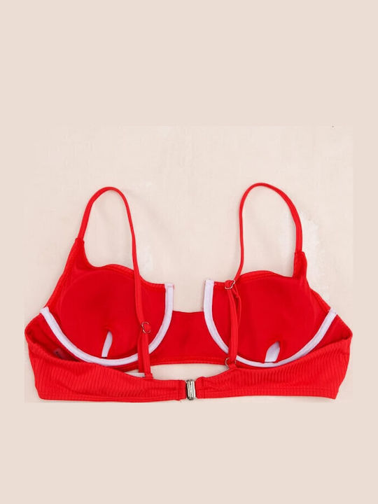 Padded Underwire Bikini Bra Gigi with Adjustable Straps Red