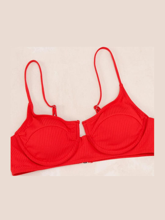 Padded Underwire Bikini Bra Gigi with Adjustable Straps Red