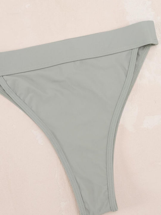 Gigi Bikini Slip Ψηλόμεσο Γκρι