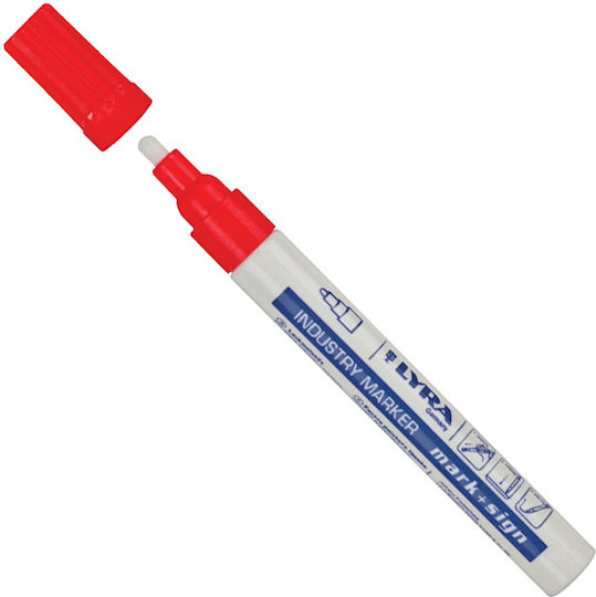 Lyra Ανεξίτηλοι Μαρκαδόροι Κόκκινος 3mm Σετ 10τμχ