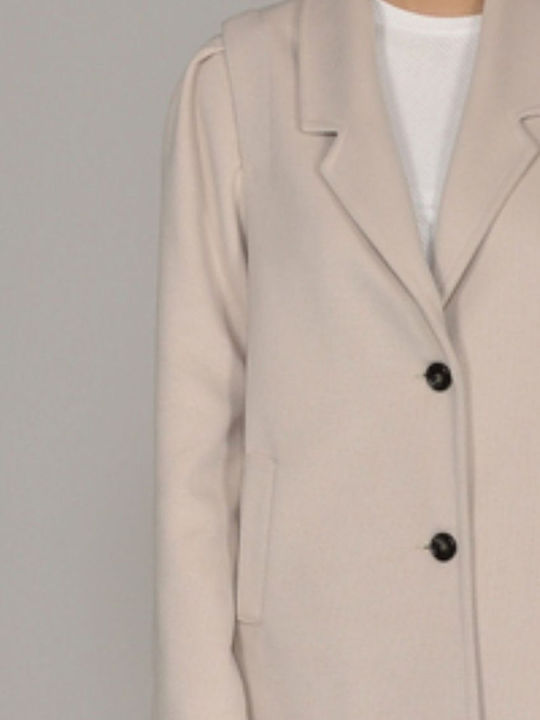 Women's Vanilla Coat with Buttons