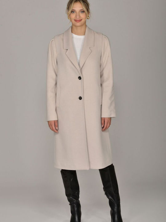 Women's Vanilla Coat with Buttons