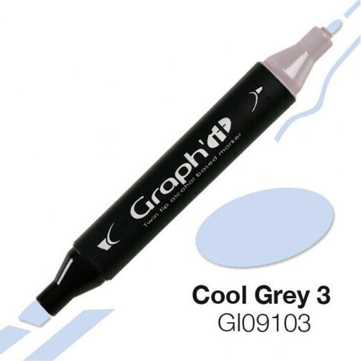 Graph' it Μαρκαδόροι Αλκοόλης 0.8mm Σετ 3 χρώματα