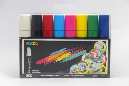 Uni-Ball Permanent Markers 15mm Uni Posca 8Τεμ. 15mm 8pcs