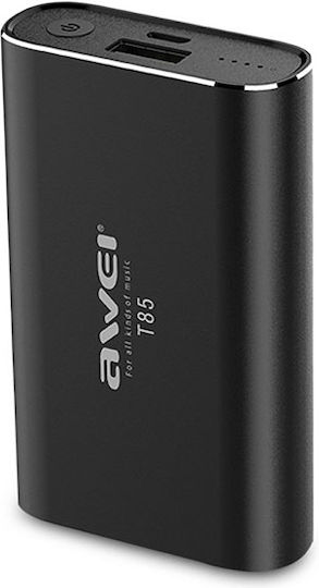 Awei T85 In ear Bluetooth хендсфри Слушалки с Устойчивост на Пот и Кутийка за Зареждане Черен