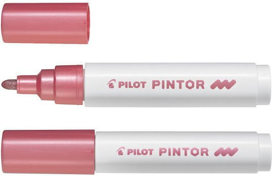 Pilot Pintor M Ανεξίτηλος Μαρκαδόρος Μεταλλικό Ροζ 4.5mm