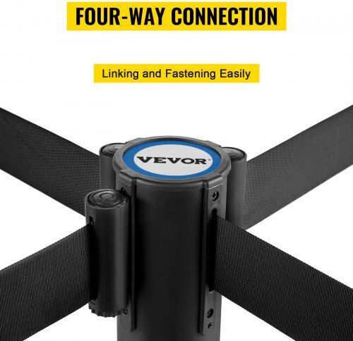 Set of 4 Crowd Control Posts Vevor Black Belt 2m Glzhshdjtzgt4hkjuv0
