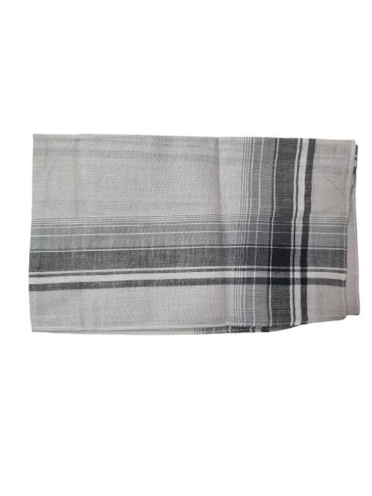 Pocket Handkerchief Cotton Men's Colorful Grey with Stripe