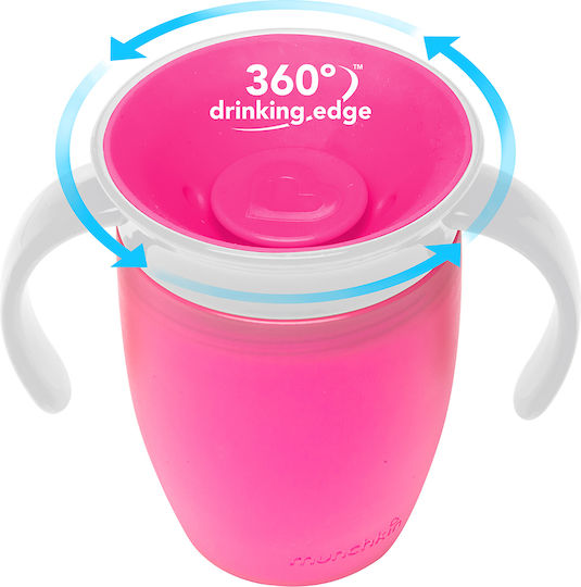 Munchkin Baby Cup Miracle 360° made of Plastic Pink Pastel Green 207ml for 6m+m+