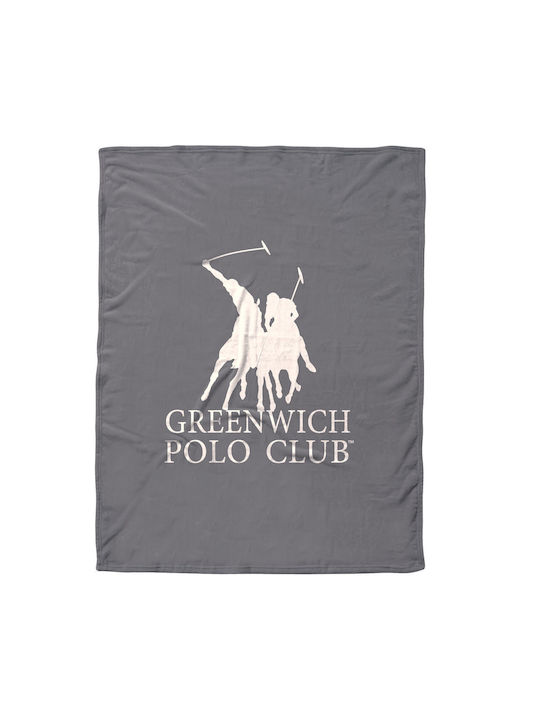 Greenwich Polo Club 3489 Fleece Decke Einzeln 160x220cm Grau