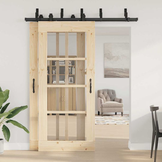 vidaXL Μηχανισμός Συρόμενης Μεσόπορτας 183cm Μαύρος