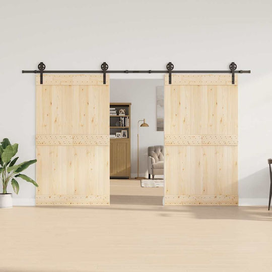 vidaXL Μηχανισμός Συρόμενης Μεσόπορτας 366cm Μαύρος