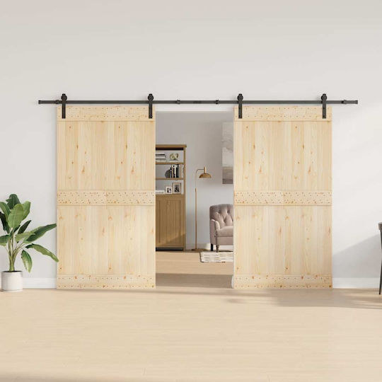 vidaXL Schiebetürmechanismus Für Türknaufe 366cm Schwarze