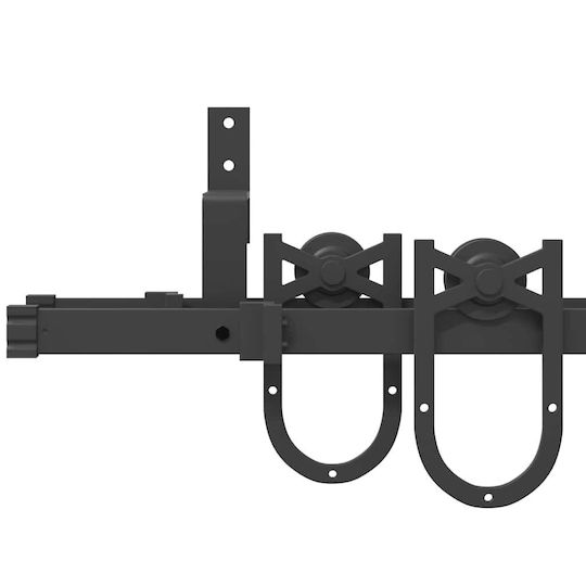 vidaXL Sliding Door Mechanism for Middle Door 183cm Black
