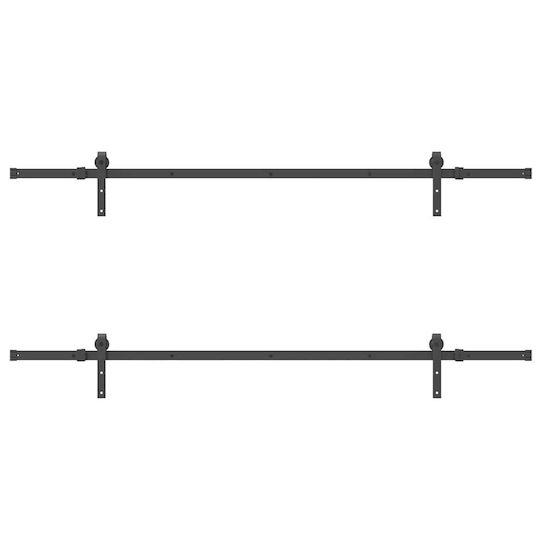 vidaXL Sliding Door Mechanism for Middle Door 427cm Black