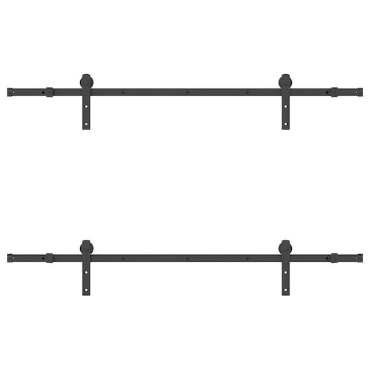 vidaXL Sliding Door Mechanism for Middle Door 183cm Black