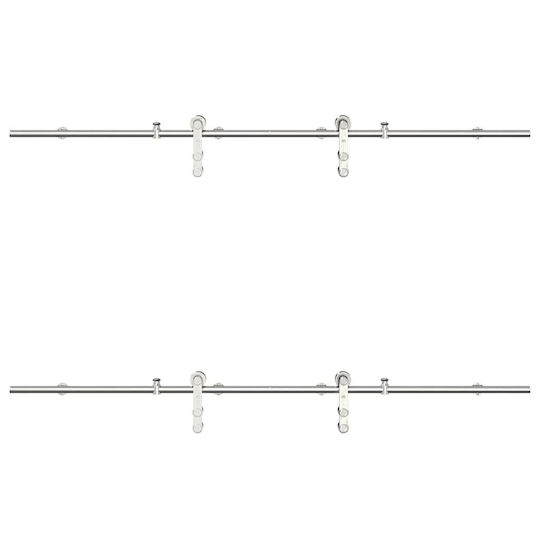 vidaXL Sliding Door Mechanism for Middle Door 200cm Silver