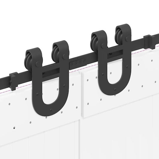 vidaXL Schiebetürmechanismus Für Türknaufe 366cm Schwarz