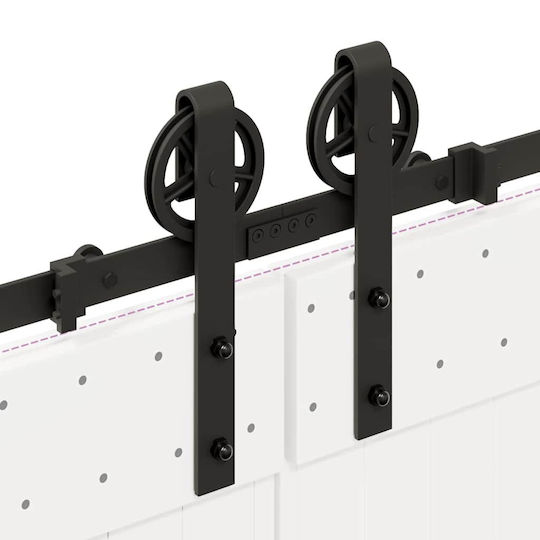 vidaXL Μηχανισμός Συρόμενης Μεσόπορτας 366cm Μαύρος