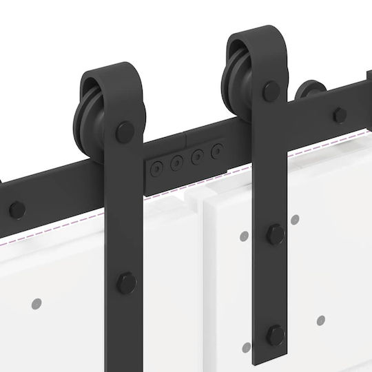 vidaXL Sliding Door Mechanism for Middle Door 400cm Black