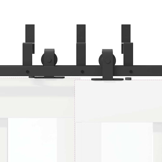 vidaXL Μηχανισμός Συρόμενης Μεσόπορτας 183cm Μαύρος